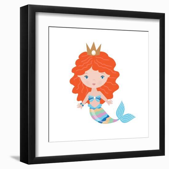 Mermaid Illustration-Svetlana Peskin-Framed Art Print