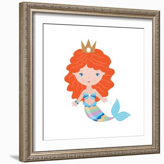 Mermaid Illustration-Svetlana Peskin-Framed Art Print