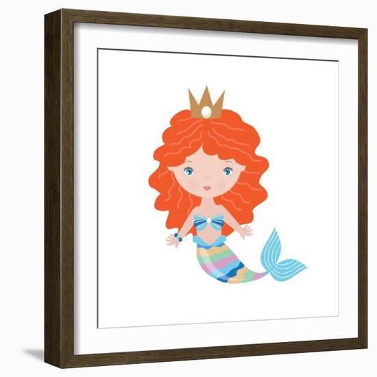 Mermaid Illustration-Svetlana Peskin-Framed Art Print