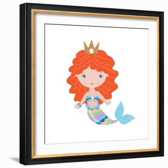 Mermaid Illustration-Svetlana Peskin-Framed Art Print