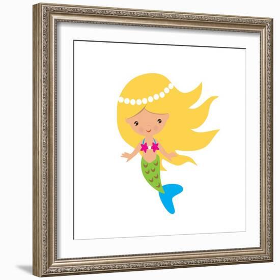 Mermaid Illustration-Svetlana Peskin-Framed Art Print