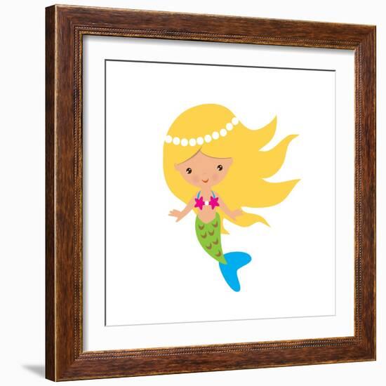 Mermaid Illustration-Svetlana Peskin-Framed Art Print