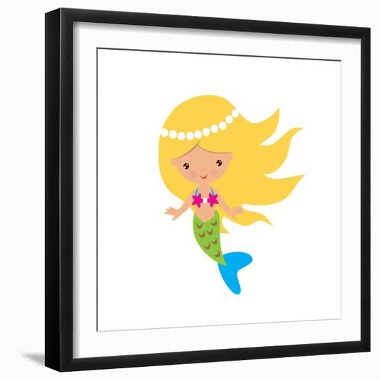 Mermaid Illustration-Svetlana Peskin-Framed Art Print