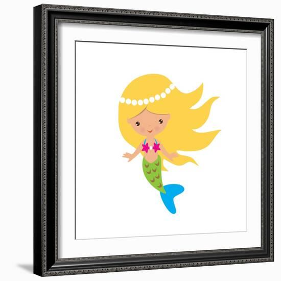 Mermaid Illustration-Svetlana Peskin-Framed Art Print