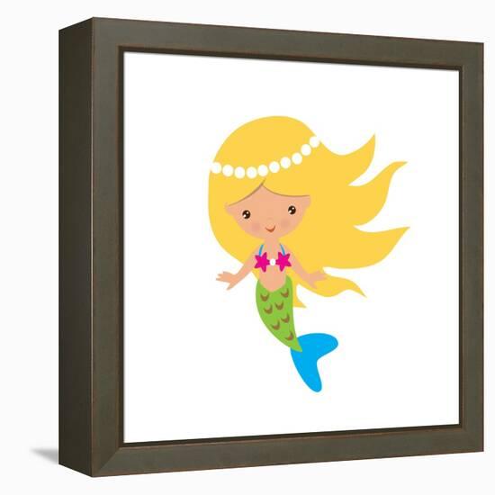 Mermaid Illustration-Svetlana Peskin-Framed Stretched Canvas