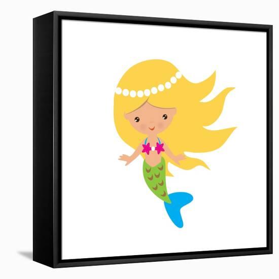 Mermaid Illustration-Svetlana Peskin-Framed Stretched Canvas