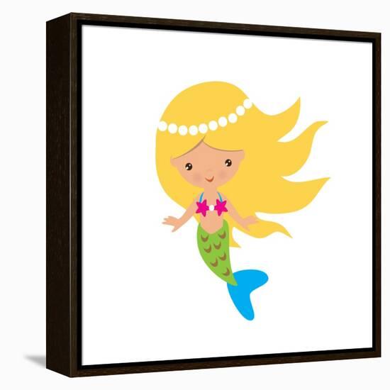 Mermaid Illustration-Svetlana Peskin-Framed Stretched Canvas