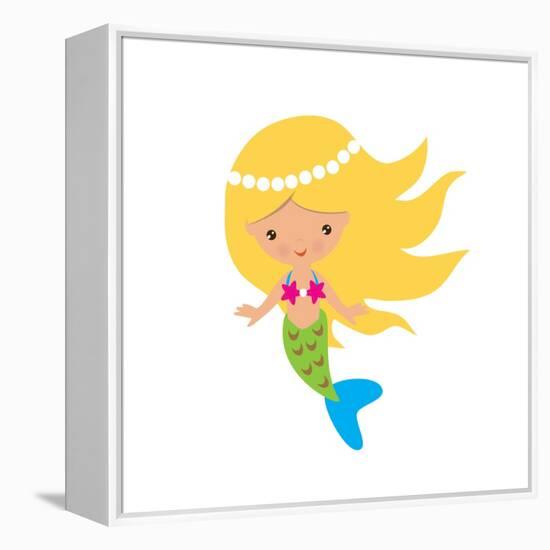 Mermaid Illustration-Svetlana Peskin-Framed Stretched Canvas