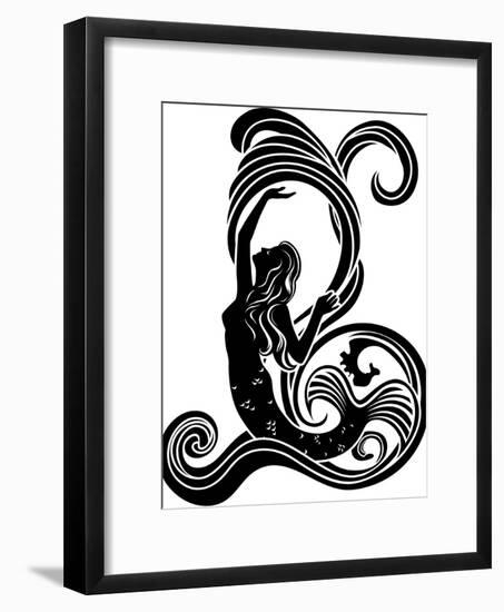 Mermaid in Waves-kristina0702-Framed Premium Giclee Print