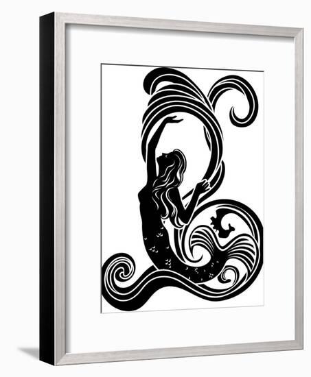 Mermaid in Waves-kristina0702-Framed Premium Giclee Print