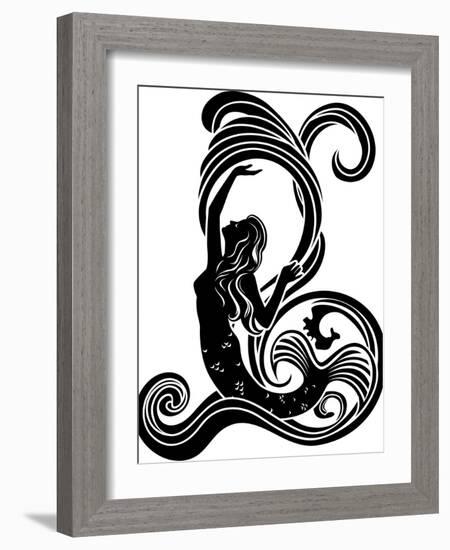 Mermaid in Waves-kristina0702-Framed Art Print