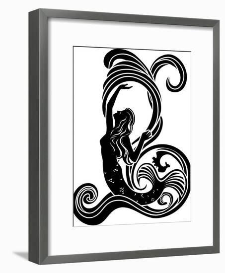 Mermaid in Waves-kristina0702-Framed Art Print