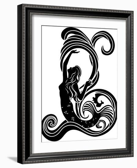 Mermaid in Waves-kristina0702-Framed Art Print