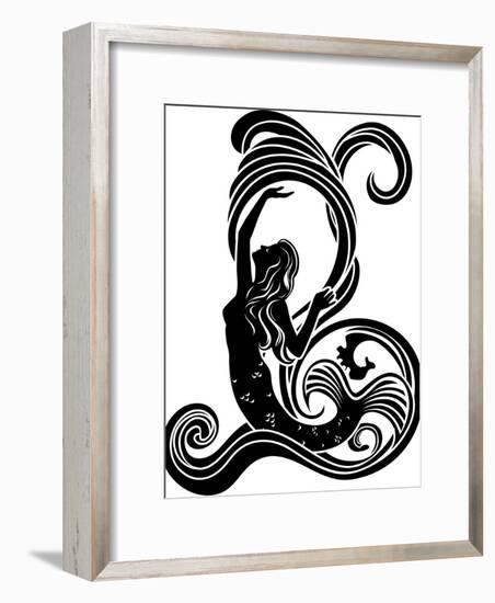 Mermaid in Waves-kristina0702-Framed Art Print