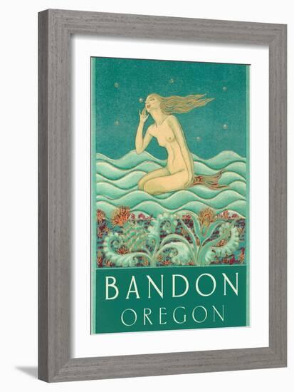Mermaid Listening to Surf, Bandon, Oregon-null-Framed Art Print