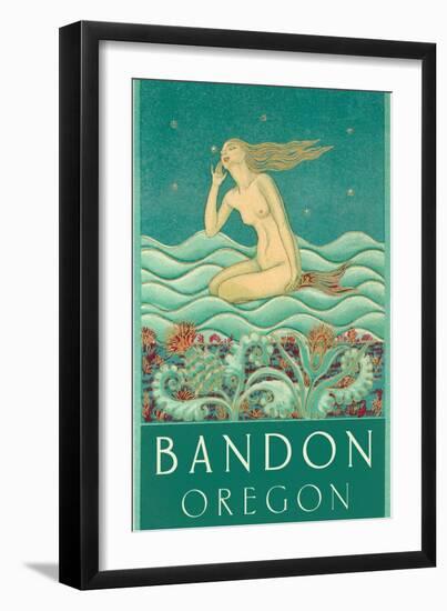 Mermaid Listening to Surf, Bandon, Oregon-null-Framed Art Print