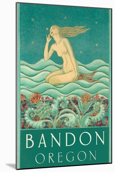 Mermaid Listening to Surf, Bandon, Oregon-null-Mounted Art Print