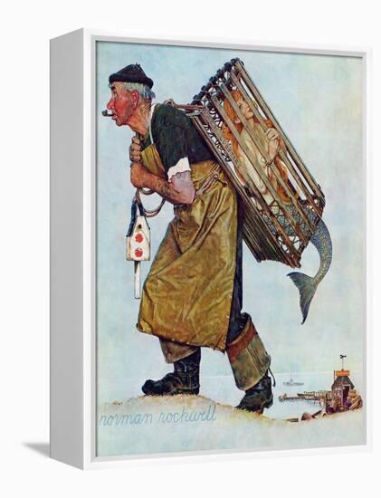 "Mermaid" or "Lobsterman", August 20,1955-Norman Rockwell-Framed Premier Image Canvas