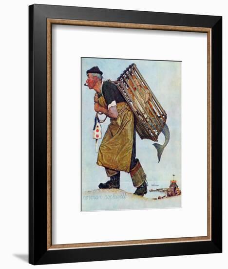 "Mermaid" or "Lobsterman", August 20,1955-Norman Rockwell-Framed Giclee Print