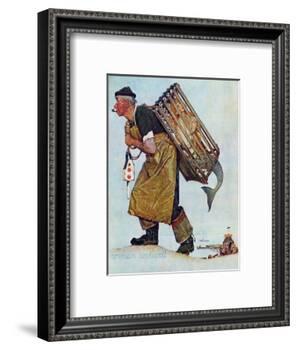 "Mermaid" or "Lobsterman", August 20,1955-Norman Rockwell-Framed Giclee Print