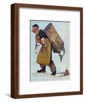 "Mermaid" or "Lobsterman", August 20,1955-Norman Rockwell-Framed Giclee Print