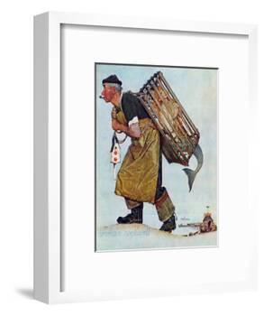 "Mermaid" or "Lobsterman", August 20,1955-Norman Rockwell-Framed Giclee Print