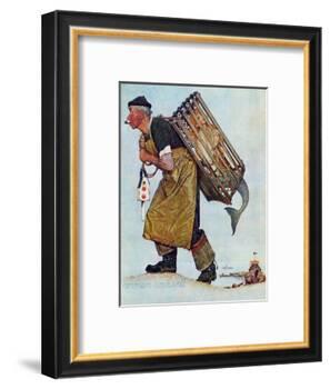 "Mermaid" or "Lobsterman", August 20,1955-Norman Rockwell-Framed Giclee Print