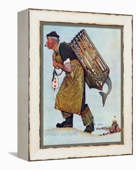 "Mermaid" or "Lobsterman", August 20,1955-Norman Rockwell-Framed Premier Image Canvas