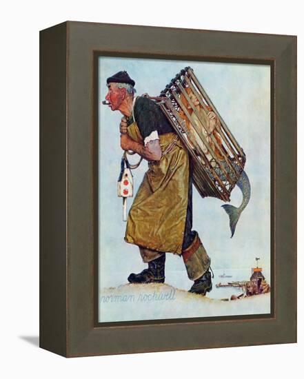 "Mermaid" or "Lobsterman", August 20,1955-Norman Rockwell-Framed Premier Image Canvas