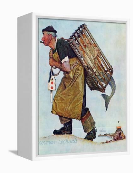 "Mermaid" or "Lobsterman", August 20,1955-Norman Rockwell-Framed Premier Image Canvas