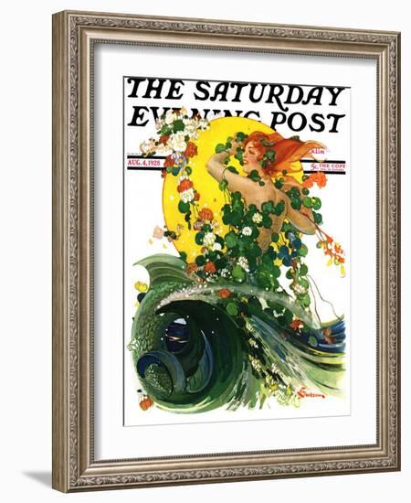 "Mermaid," Saturday Evening Post Cover, August 4, 1928-Elbert Mcgran Jackson-Framed Giclee Print