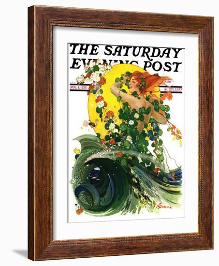 "Mermaid," Saturday Evening Post Cover, August 4, 1928-Elbert Mcgran Jackson-Framed Giclee Print