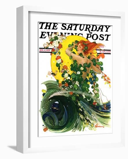 "Mermaid," Saturday Evening Post Cover, August 4, 1928-Elbert Mcgran Jackson-Framed Giclee Print