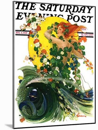 "Mermaid," Saturday Evening Post Cover, August 4, 1928-Elbert Mcgran Jackson-Mounted Giclee Print