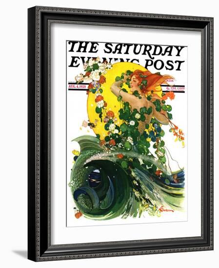 "Mermaid," Saturday Evening Post Cover, August 4, 1928-Elbert Mcgran Jackson-Framed Giclee Print