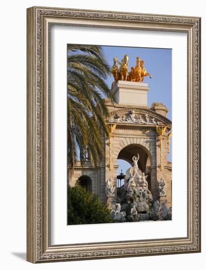 Mermaid sculpture on a fountain in the Parc de la Ciutadella in Barcelona, Catalonia, Spain-null-Framed Art Print