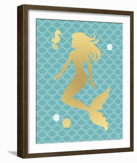 Mermaid Seahorse-Sasha Blake-Framed Giclee Print