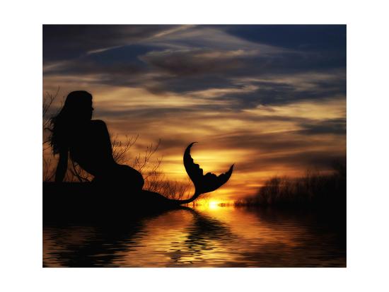 Mermaid Sunset Art Print Julie Fain Art Com Mermaid Sunset Art Print Julie Fain Art Com