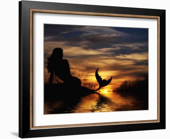 Mermaid Sunset-Julie Fain-Framed Art Print