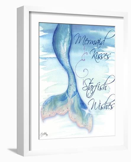 Mermaid Tail I (kisses and wishes)-Elizabeth Medley-Framed Art Print