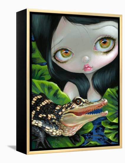 Mermaid with a Baby Alligator-Jasmine Becket-Griffith-Framed Stretched Canvas