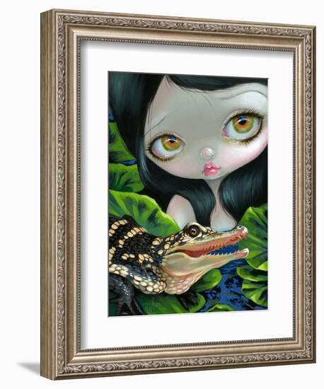 Mermaid with a Baby Alligator-Jasmine Becket-Griffith-Framed Art Print