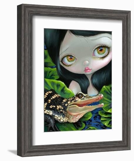 Mermaid with a Baby Alligator-Jasmine Becket-Griffith-Framed Art Print