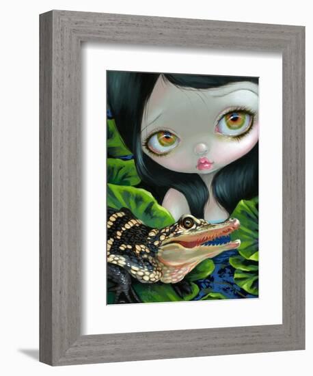 Mermaid with a Baby Alligator-Jasmine Becket-Griffith-Framed Art Print