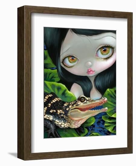 Mermaid with a Baby Alligator-Jasmine Becket-Griffith-Framed Art Print