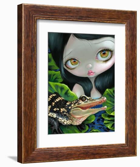 Mermaid with a Baby Alligator-Jasmine Becket-Griffith-Framed Art Print