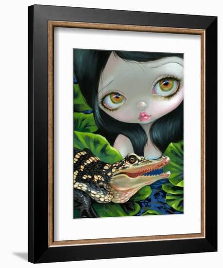 Mermaid with a Baby Alligator-Jasmine Becket-Griffith-Framed Art Print