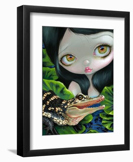 Mermaid with a Baby Alligator-Jasmine Becket-Griffith-Framed Art Print