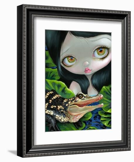 Mermaid with a Baby Alligator-Jasmine Becket-Griffith-Framed Art Print