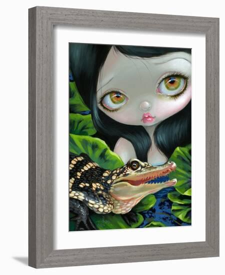 Mermaid with a Baby Alligator-Jasmine Becket-Griffith-Framed Art Print